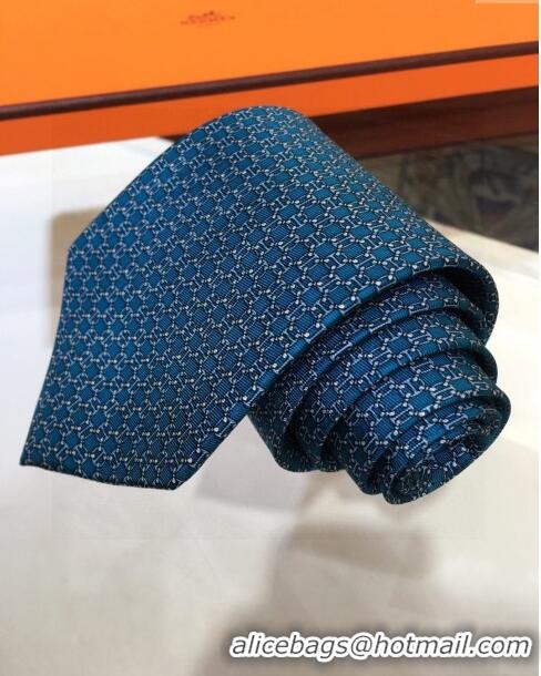 High Quality Hermes Silk Tie H92125 Blue 2023