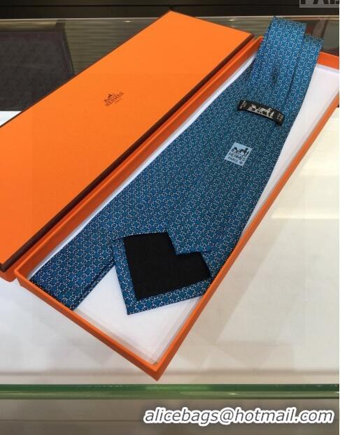 High Quality Hermes Silk Tie H92125 Blue 2023