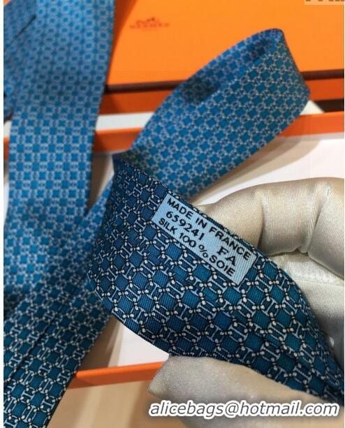 High Quality Hermes Silk Tie H92125 Blue 2023