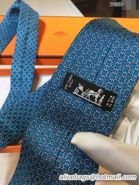 High Quality Hermes Silk Tie H92125 Blue 2023