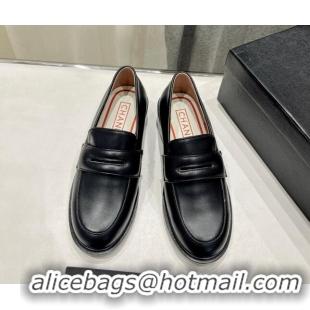 Top Design Chanel Calfskin Leather Loafers Black 701050