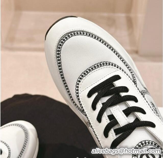 Best Price Chanel Calfskin & Mesh Sneakers with Stitching White 701051