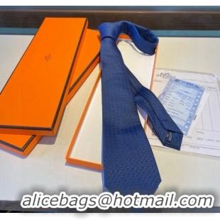 New Release Creation Hermes Silk Tie 030401 Dark Blue 2024