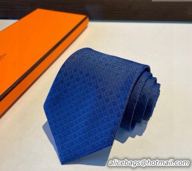 New Release Creation Hermes Silk Tie 030401 Dark Blue 2024