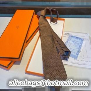 Modern Classic Hermes Silk Tie 030401 Gold/Black 2024