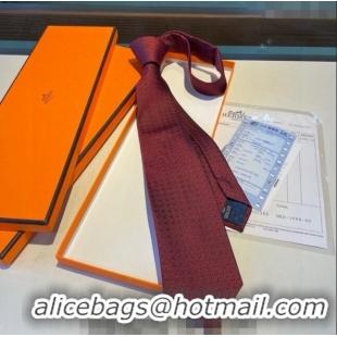 Buy New Release Creation Hermes Silk Tie 030401 Red 2024