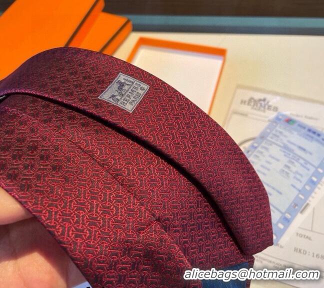 Buy New Release Creation Hermes Silk Tie 030401 Red 2024