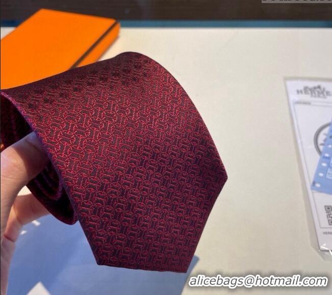 Buy New Release Creation Hermes Silk Tie 030401 Red 2024