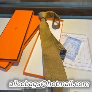 Best Price Hermes Silk Tie 030401 Gold Yellow 2024