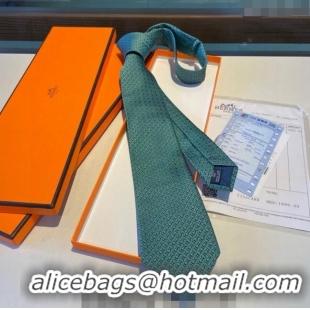 Best Grade Hermes Silk Tie 030401 Green 2024 