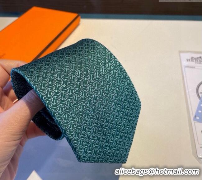 Best Grade Hermes Silk Tie 030401 Green 2024 