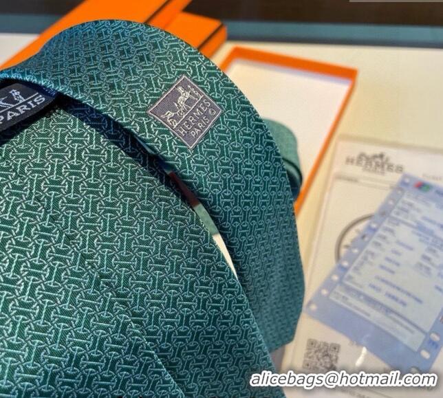 Best Grade Hermes Silk Tie 030401 Green 2024 