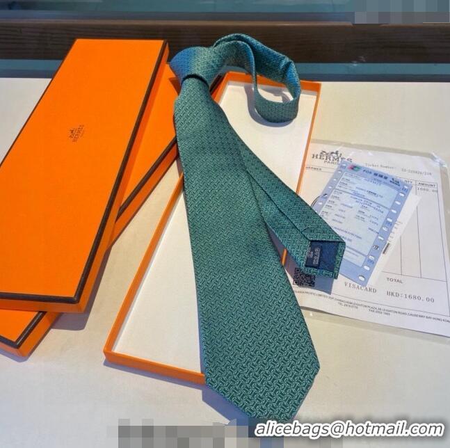 Best Grade Hermes Silk Tie 030401 Green 2024 