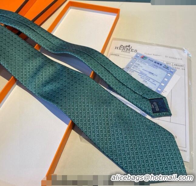 Best Grade Hermes Silk Tie 030401 Green 2024 