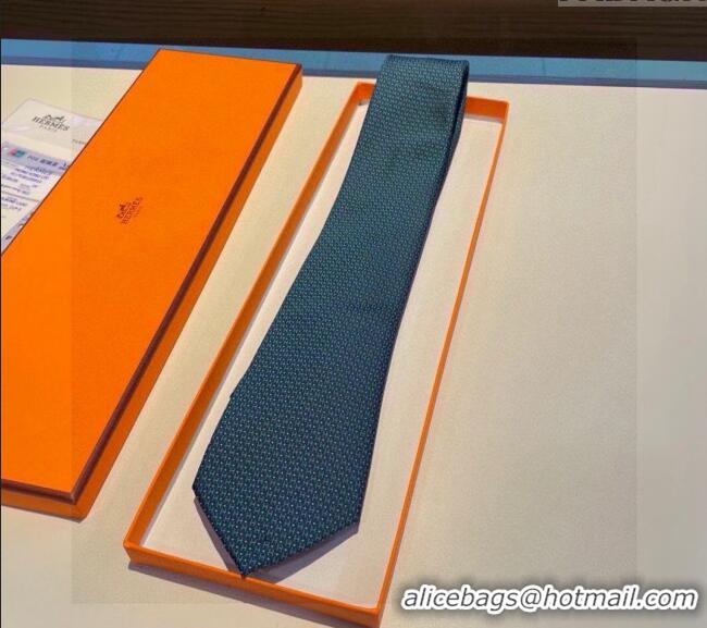 Cheapest Hermes H Dots Silk Tie 030401 Green/Blue 2024