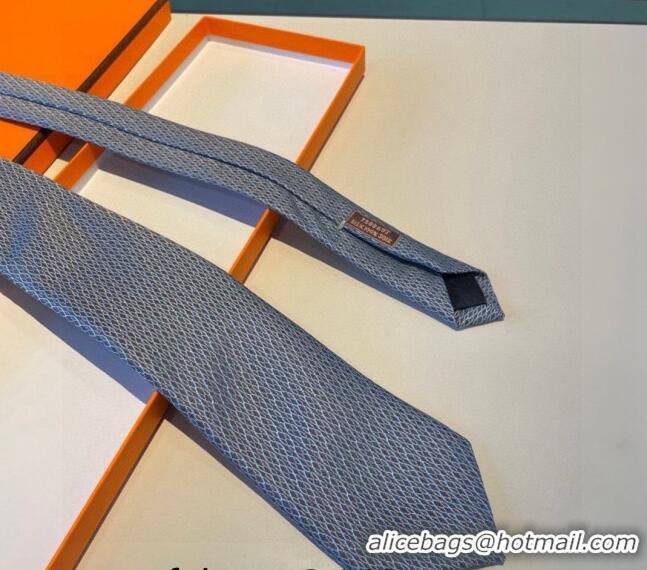 Fashion Discount Hermes Quilted Silk Tie 030401 Blue 2024