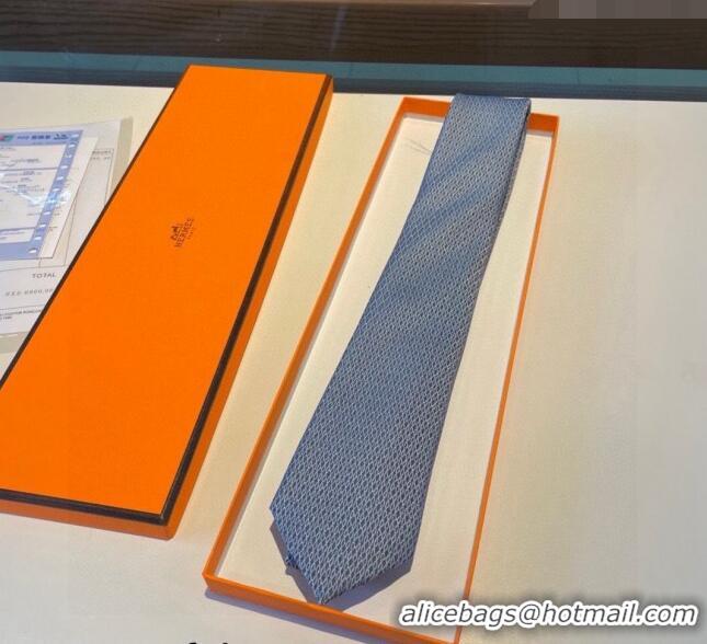 Fashion Discount Hermes Quilted Silk Tie 030401 Blue 2024