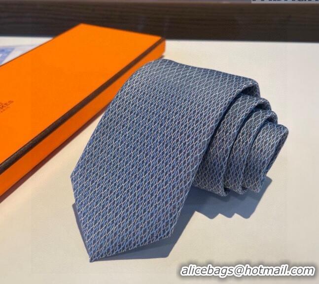 Fashion Discount Hermes Quilted Silk Tie 030401 Blue 2024