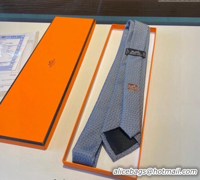 Fashion Discount Hermes Quilted Silk Tie 030401 Blue 2024