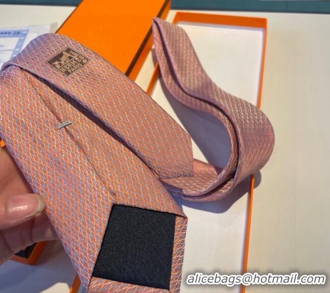 High Quality Hermes Quilted Silk Tie 030401 Orange 2024