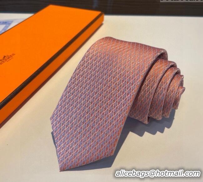 High Quality Hermes Quilted Silk Tie 030401 Orange 2024