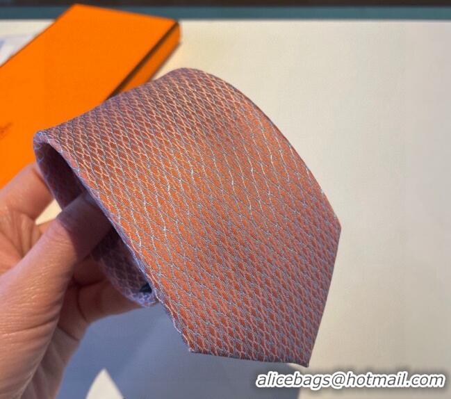 High Quality Hermes Quilted Silk Tie 030401 Orange 2024