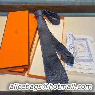 Best Price Hermes H Striped Silk Tie 030401 Blue 2024