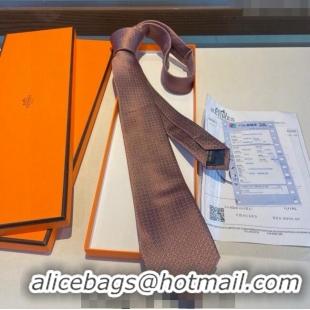 Buy Classic Hermes H Striped Silk Tie 030401 Orange 2024