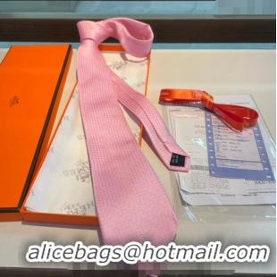 Buy Discount Hermes H Silk Tie 040801 Pink 2024