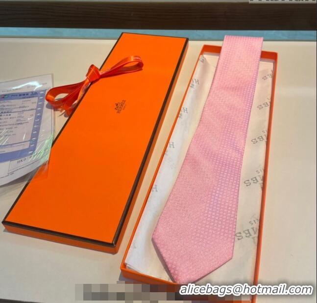 Buy Discount Hermes H Silk Tie 040801 Pink 2024