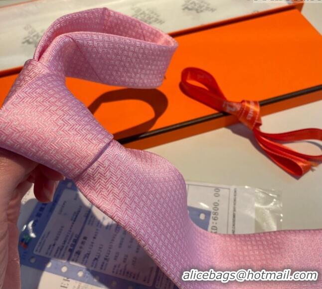 Buy Discount Hermes H Silk Tie 040801 Pink 2024