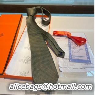 Fashion Discount Hermes H Silk Tie 040801 Green 2024