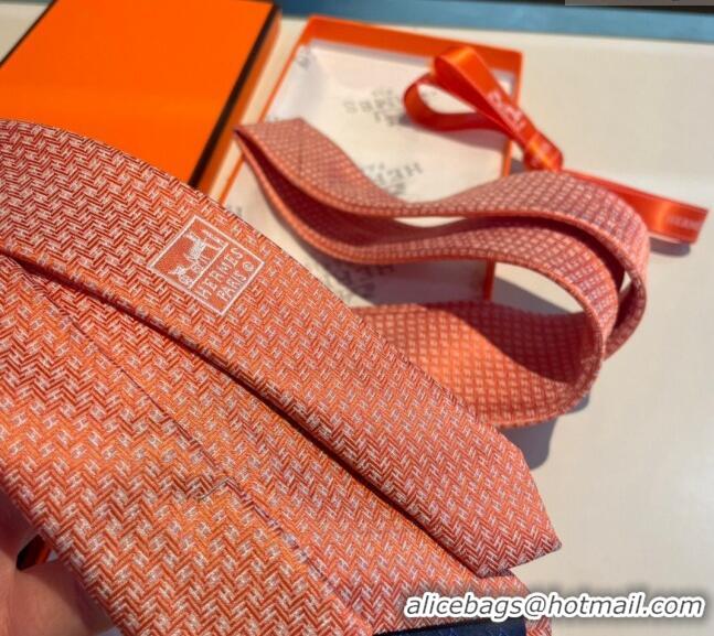 Most Popular Hermes H Silk Tie 040801 Orange 2024