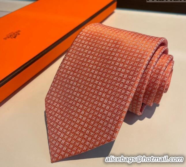 Most Popular Hermes H Silk Tie 040801 Orange 2024