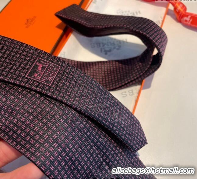 Low Cost Hermes H Silk Tie 040801 Black 2024