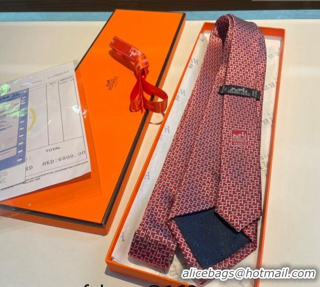 Most Popular Hermes H Silk Tie 040802 Red 2024