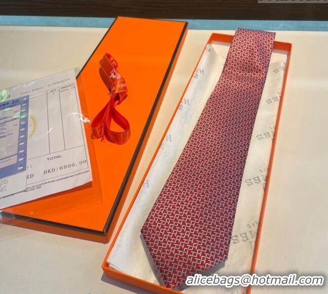 Most Popular Hermes H Silk Tie 040802 Red 2024