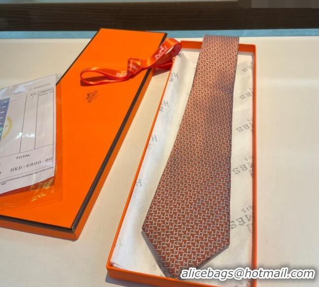 Cheap Classic Hermes H Silk Tie 040802 Orange 2024