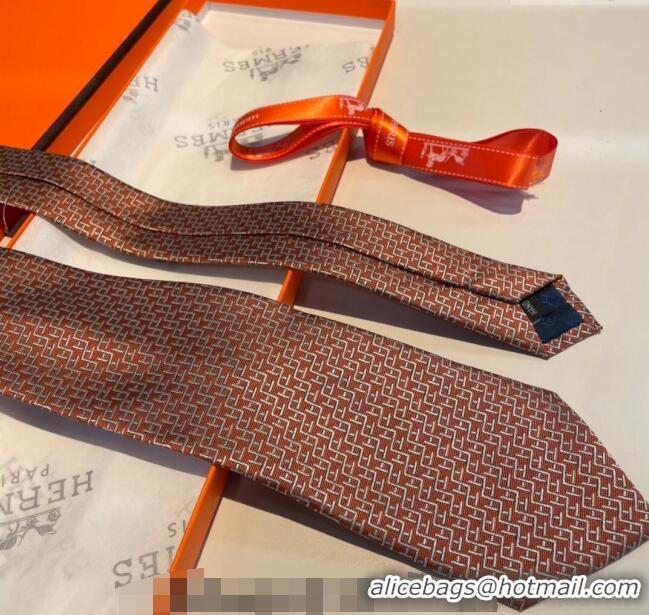 Cheap Classic Hermes H Silk Tie 040802 Orange 2024