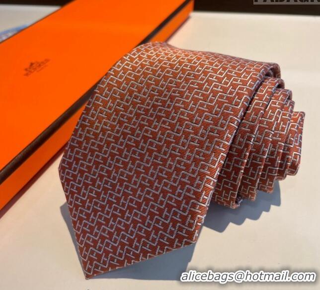 Cheap Classic Hermes H Silk Tie 040802 Orange 2024