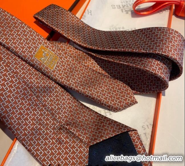 Cheap Classic Hermes H Silk Tie 040802 Orange 2024