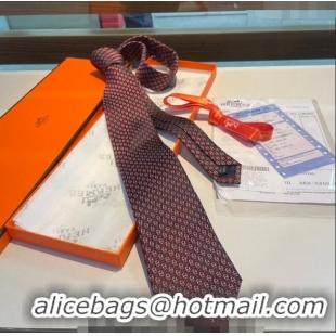 Classic Specials Hermes Chaine Silk Tie 0408 Burgundy 2024