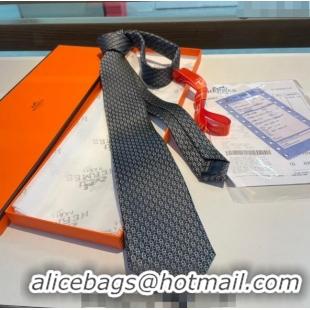 Best Quality Hermes Chaine Silk Tie 0408 Grey 2024