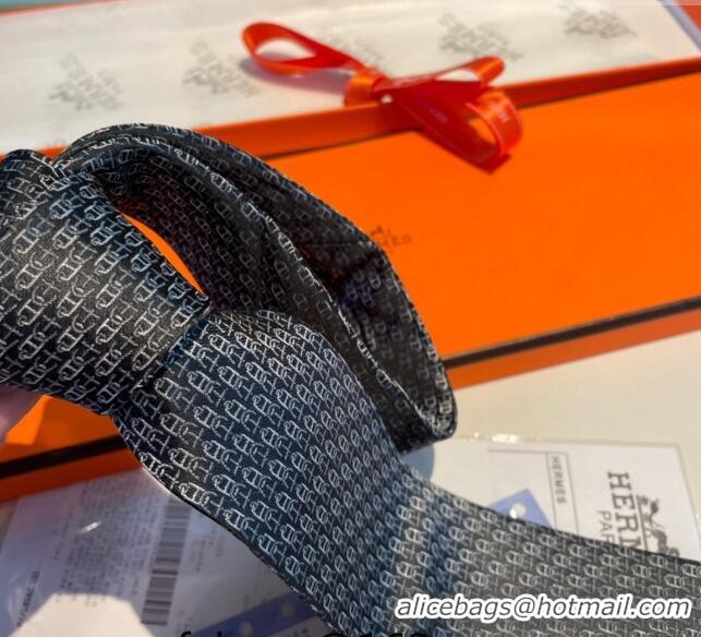 Best Quality Hermes Chaine Silk Tie 0408 Grey 2024