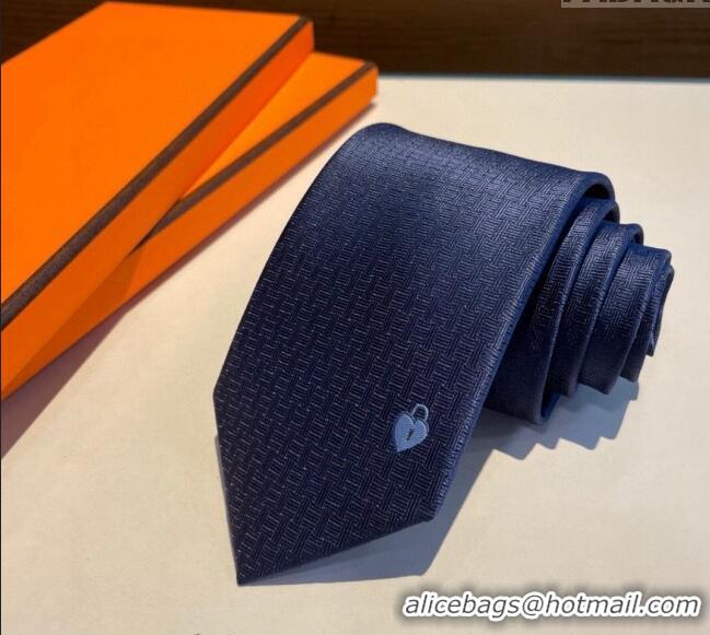 Spot Bulk Hermes Heart Tie 0619 Blue 2024