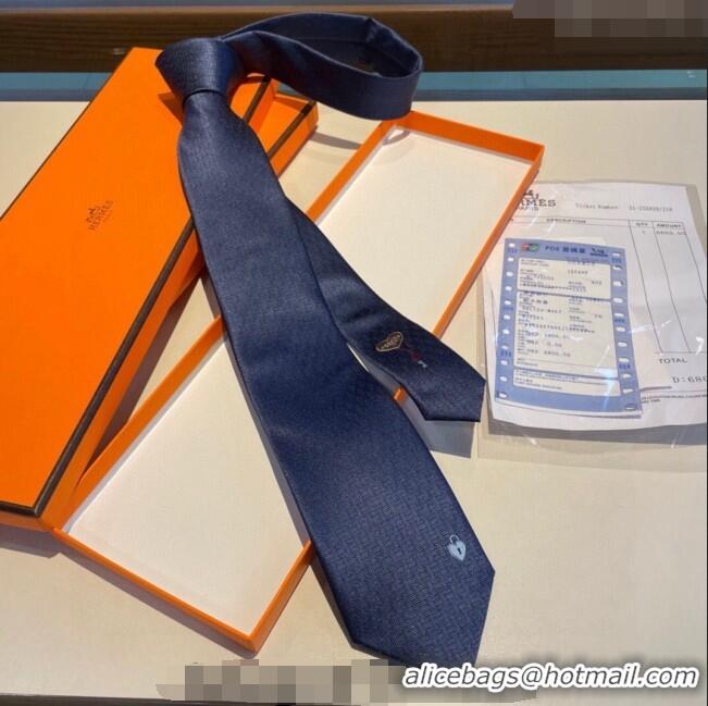 Spot Bulk Hermes Heart Tie 0619 Blue 2024