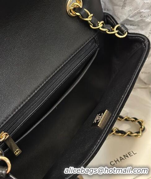 Buy Cheap Chanel Velvet Mini Flap Bag with Pearls AS2288 Black 2024