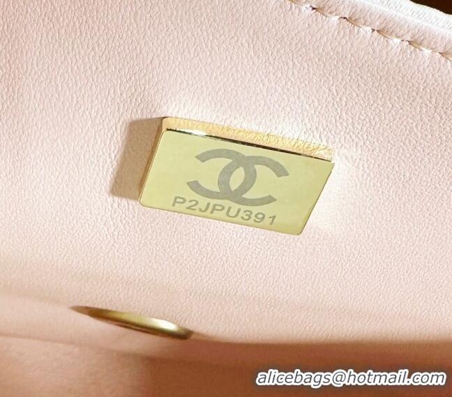 Buy Fashionable Chanel Mini Flap Bag with Sequins and Ribbon AS7067 Orange 2024