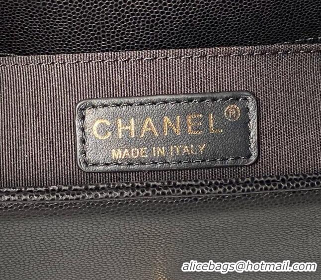 Promotional Chanel Grained Shiny Calfskin Small Boy Handbag A67085 Black 2024