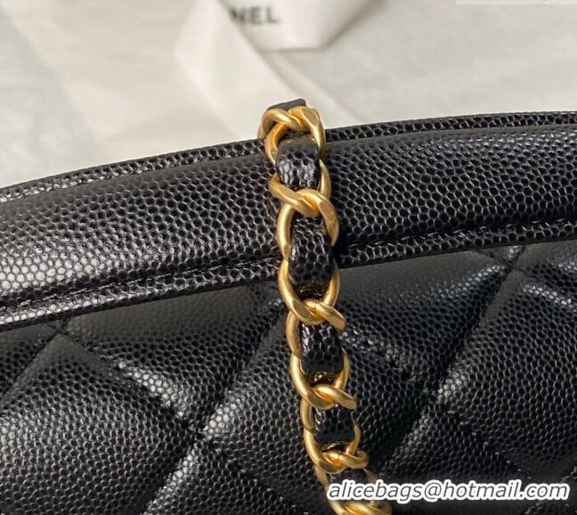 Buy Fashionable Chanel Grained Calfskin Small Flap bag with Top handle AS6262 Black 2024